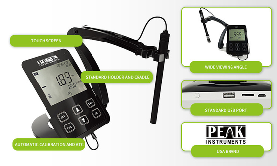 5 polegadas LCD Touch Panel Tablet pH mV Meter com calibração de 3 pontos e alta precisão