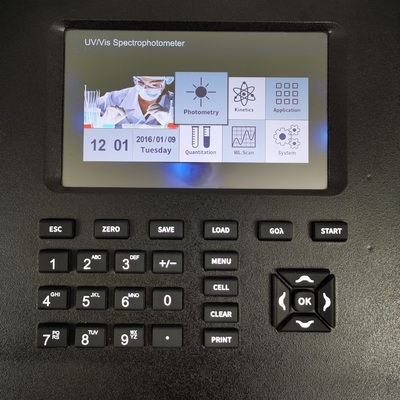 Espectrofotômetro de laboratório de feixe único de 7 polegadas LCD para faixa de comprimento de onda 320-1100nm