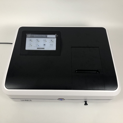Espectrofotómetro de feixe único, definição automática do comprimento de onda e precisão fotométrica de ±0,5%T