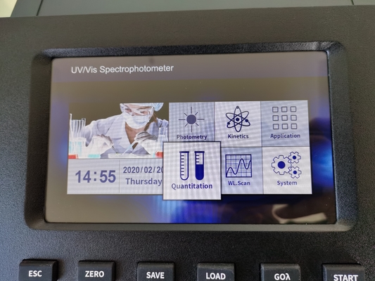 190-1100nm Largura de banda variável Espectrofotômetro UV de feixe duplo com tela LCD de 7 polegadas