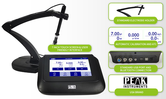 1 Ponto de calibração Pico Instrumentos Tela sensível ao toque Digital Medidor de condutividade elétrica