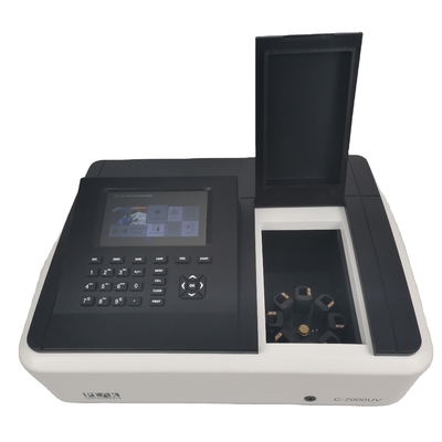 Espectrofotômetro de feixe duplo baseado em microprocessador 190-1100nm 7 polegadas visualização UV